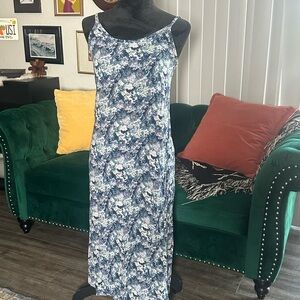 All that Jazz Blue and White Floral Maxi Dress